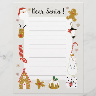 Christmas Wishes Dear Santa Custom Letterhead