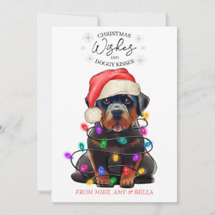 Christmas Wishes Dog Puppy Kisses Cute Pet Custom Holiday Card