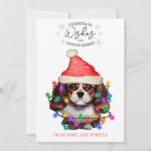 Christmas Wishes Dog Puppy Kisses Cute Pet Custom Holiday Card