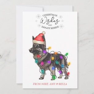 Christmas Wishes Dog Puppy Kisses Cute Pet Custom Holiday Card