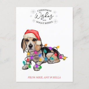 Christmas Wishes Dog Puppy Kisses Cute Pet Custom Postcard