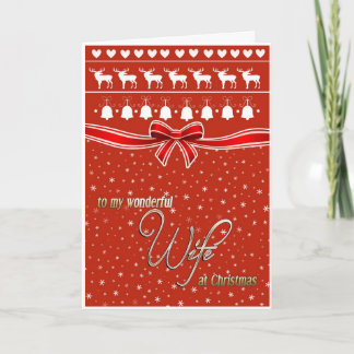 Christmas wishes for my wonderful wife holiday card