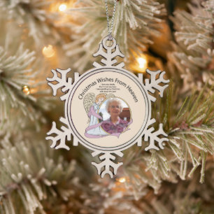 Christmas Wishes From Heaven Ceramic Ball Ornament