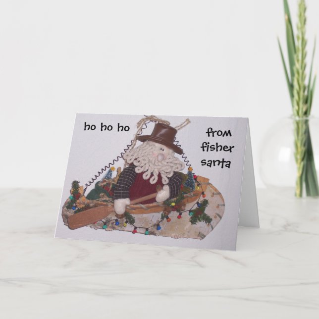 CHRISTMAS WISHES FROM SANTA THE FISHERMAN HOLIDAY CARD (Front)