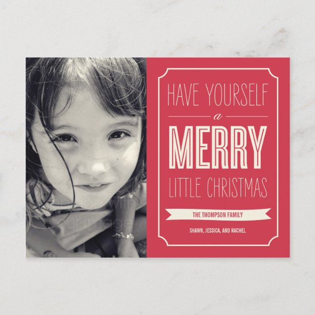 Christmas Wishes Holiday Photo Card Postcard (Front)