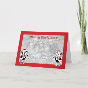 Christmas wishes photo cow card template