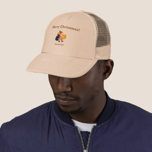 Christmas Wishes Printed Celebration-Cap Khaki Trucker Hat