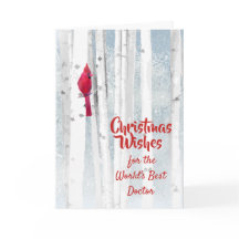 Christmas Wishes Red Cardinal for Doctor