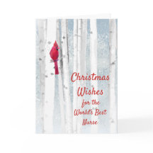 Christmas Wishes Red Cardinal for Nurse