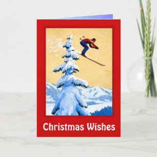 Christmas Wishes, Ski jumping Holiday Card