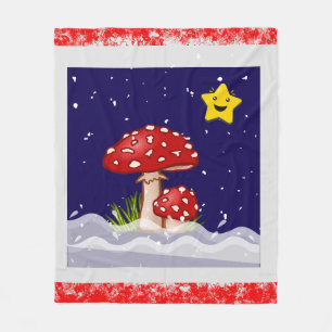 Christmas Wishes, snowing days Fleece Blanket