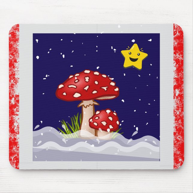 Christmas Wishes, snowing days Mouse Pad (Front)