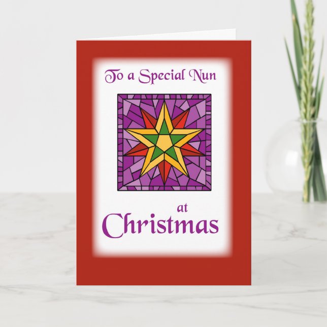 Christmas Wishes To Nun Holiday Card (Front)
