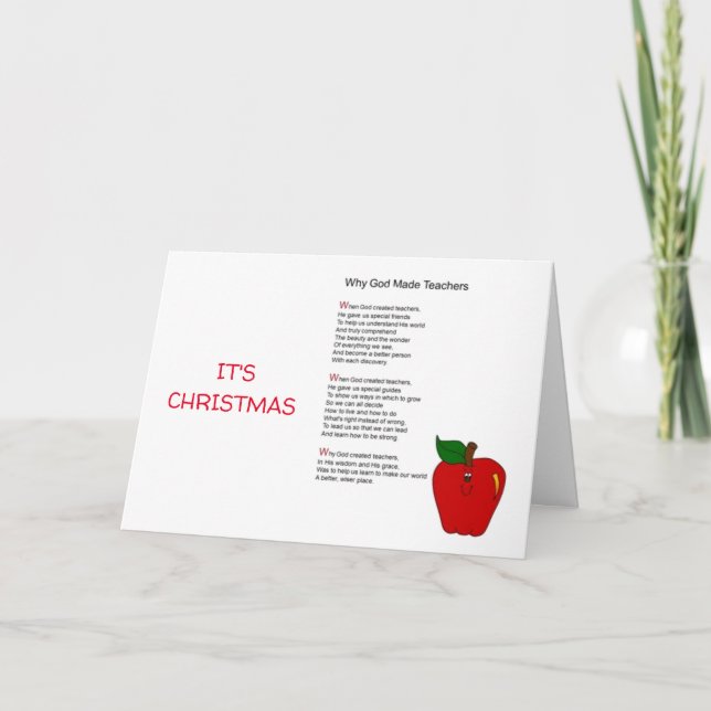 CHRISTMAS WISHES TO THE BEST TEACHER CARD (Front)