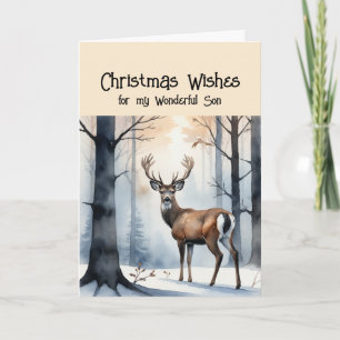 Christmas Wishes Wonderful Son Stag Deer Holiday Card