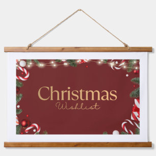 Christmas Wishlist Wall Hanging Poster   Festive H Tapestry