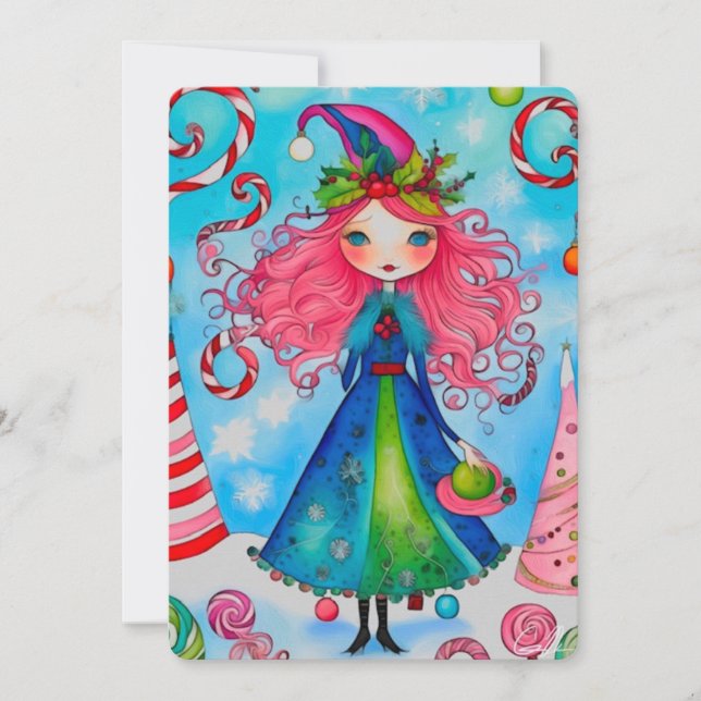 Christmas Witch 1 Holiday Card design (Front)