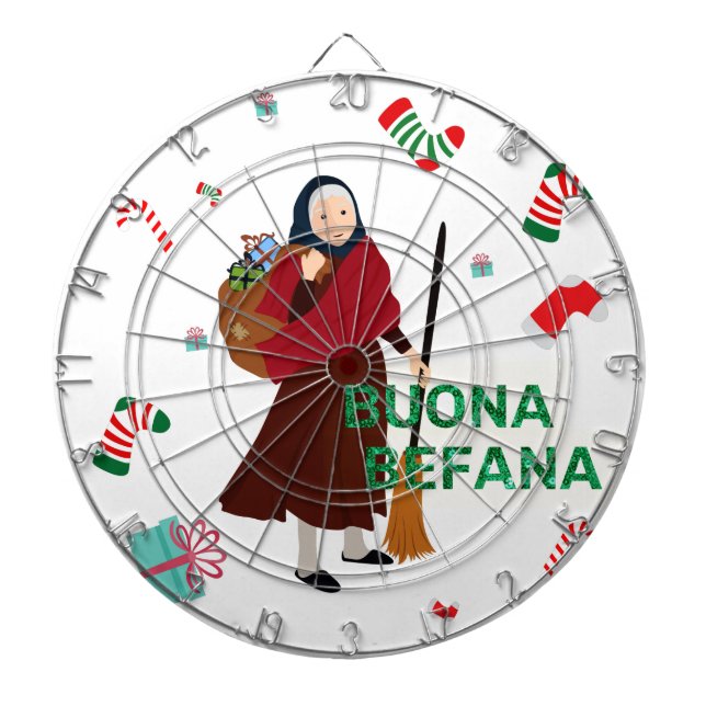 christmas Witch buona Befana Dartboard (Front)