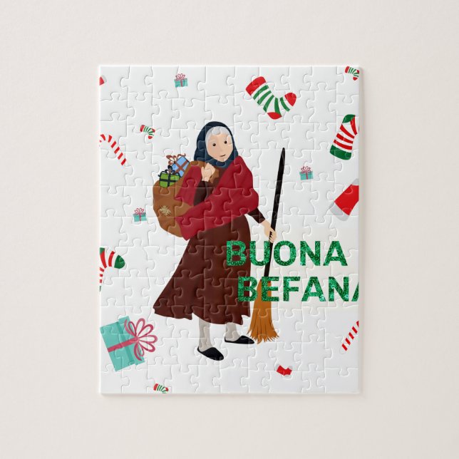 christmas Witch buona Befana Jigsaw Puzzle (Vertical)