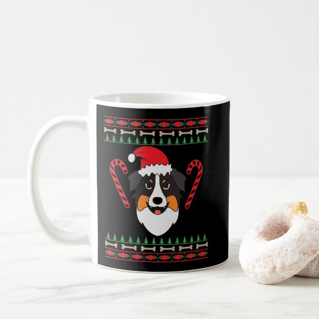 Christmas with Australian Shepherd dog Coffee Mug