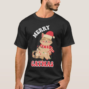 Christmas with cute cat - Merry Christmas Merry T-Shirt