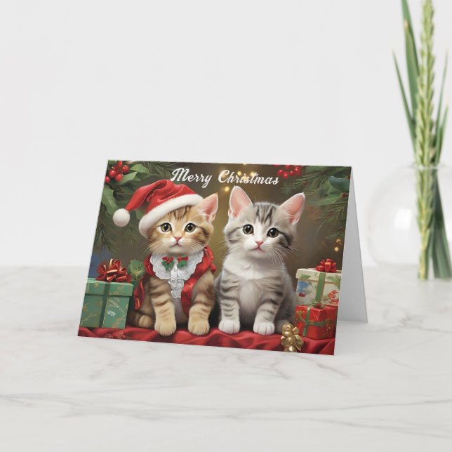 Christmas with Cute Cats  Card (Front)