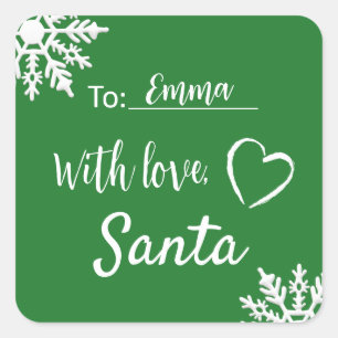 Christmas With Love From Santa Snowflakes Sticker