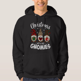 Christmas With My Gnomie Leopard Teacher Gnome Buf Hoodie