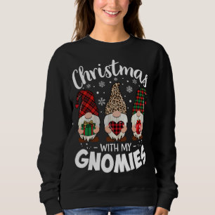 Christmas With My Gnomie Leopard Teacher Gnome Buf Sweatshirt