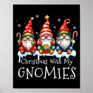Christmas With My Gnomies Buffalo Plaid Gnome Fami Poster