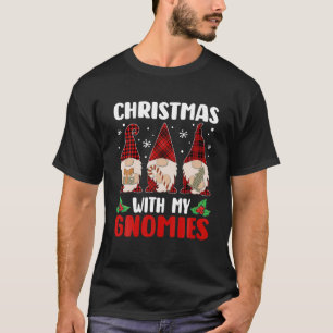 Christmas With My Gnomies Buffalo Red Plaid T-Shirt