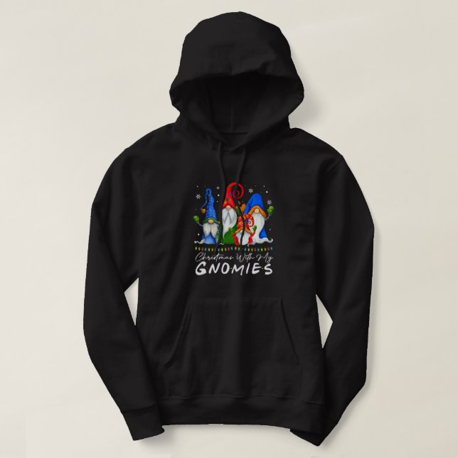 Christmas with my Gnomies Funny Gnome Xmas Family  Hoodie (Design Front)