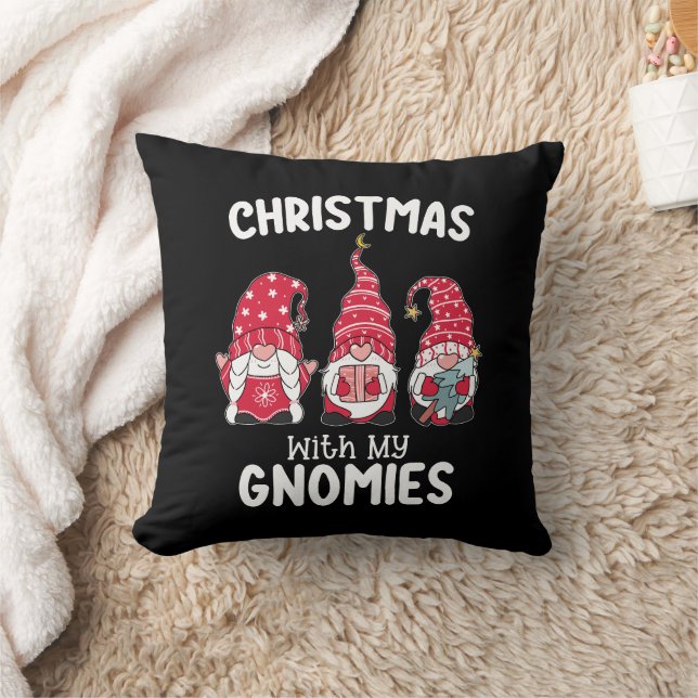 Christmas With My Gnomies Holiday Gnome Cushion (Blanket)
