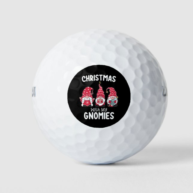 Christmas With My Gnomies Holiday Gnome Golf Balls (Front)