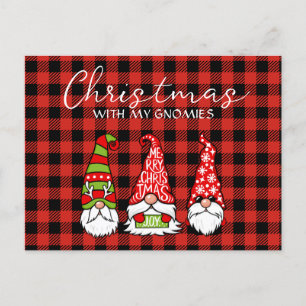 Christmas With My Gnomies  Holiday Postcard