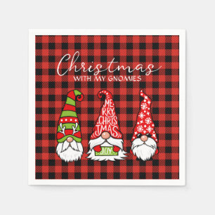 Christmas With My Gnomies Paper Napkin
