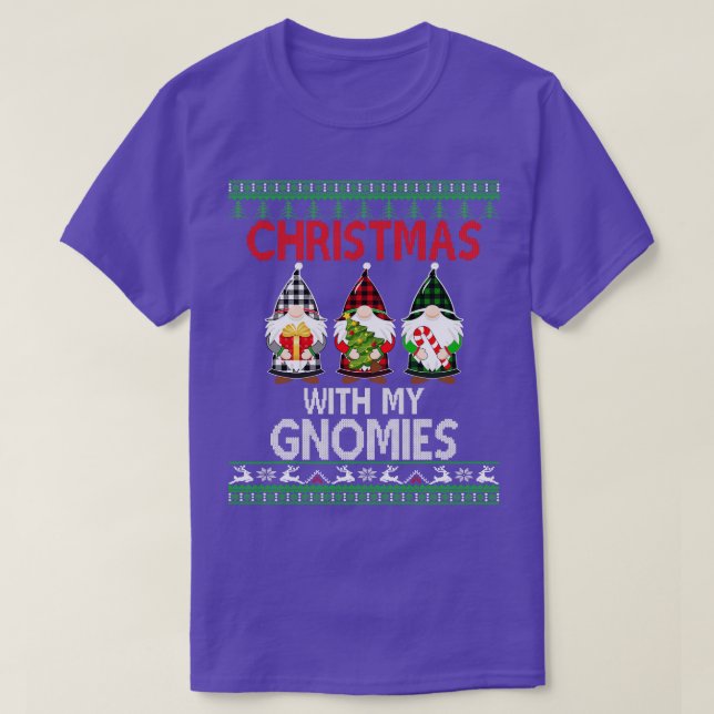 Christmas With My Gnomies Ugly Christmas Sweater  (Design Front)