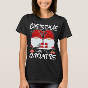 Christmas With My Gnomies Xmas Couple Matching Out T-Shirt
