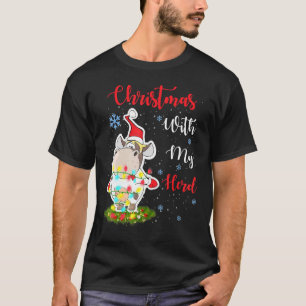 Christmas With My Herd Cow Cattle Farmer T-Shirt
