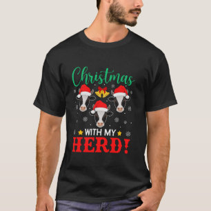 Christmas With My Herd Matching Funny Cows Pajama T-Shirt