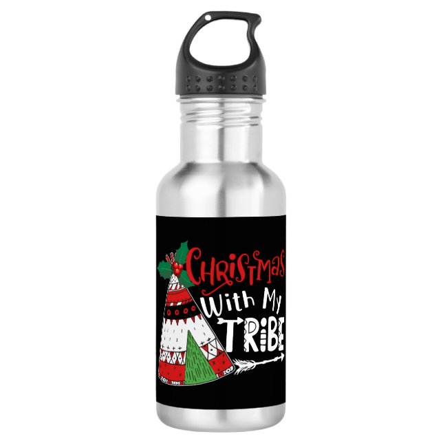 Christmas With My Tribe   710 Ml Water Bottle (Front)