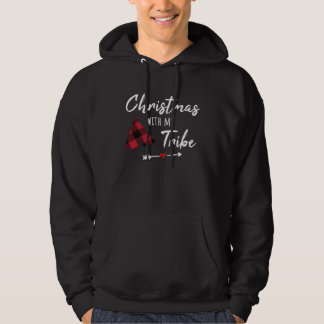 Christmas With My Tribe Buffalo Plaid Family Match Hoodie