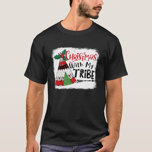 Christmas With My Tribe Camping Fun Family Matchin T-Shirt (Front)