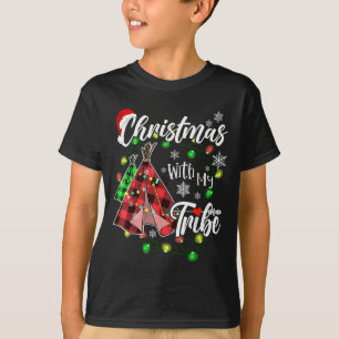 Christmas With My Tribe Family Plaid Pajamas Xmas T-Shirt