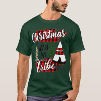 christmas with my tribe pajama family leopard T-Shirt