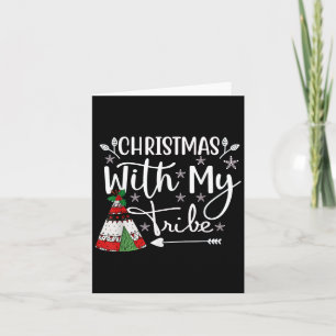 Christmas With My Tribe Red Plaid Family Matching Card