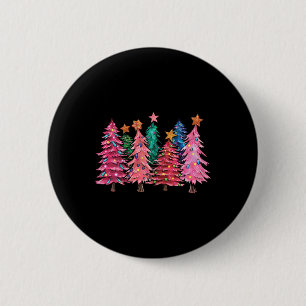 Christmas With Pink Trees Xmas Costume Girls 6 Cm Round Badge
