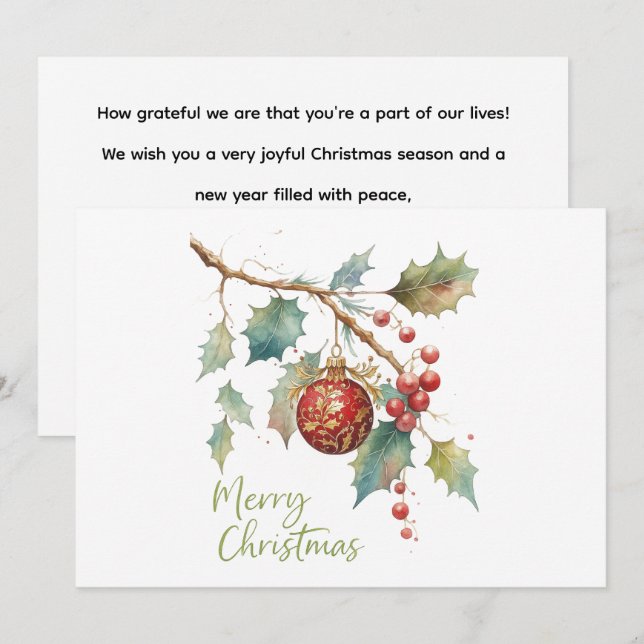 Christmas with Robin Birds | Festive Holiday (Front/Back)