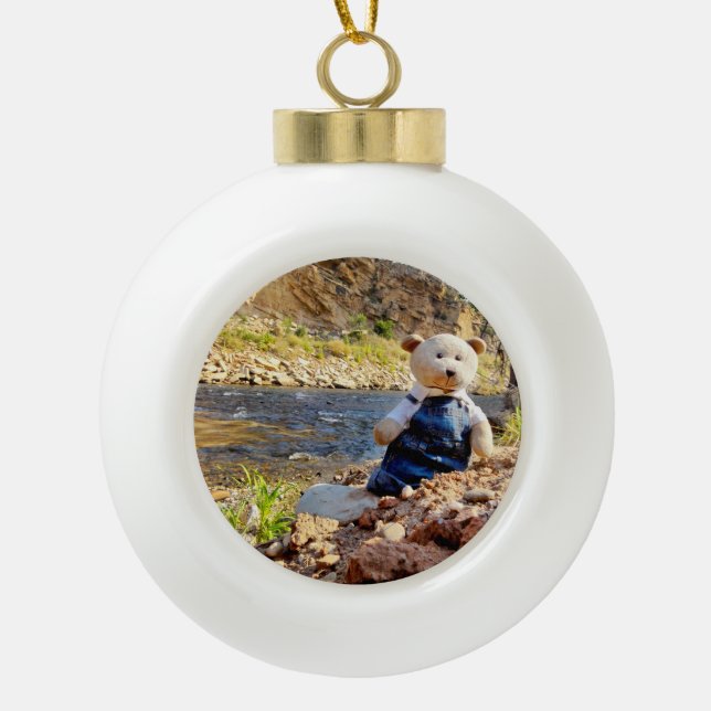 "Christmas with Sal" Ceramic Ornament (Front)