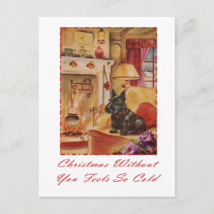christmas without you feels so cold holiday postcard